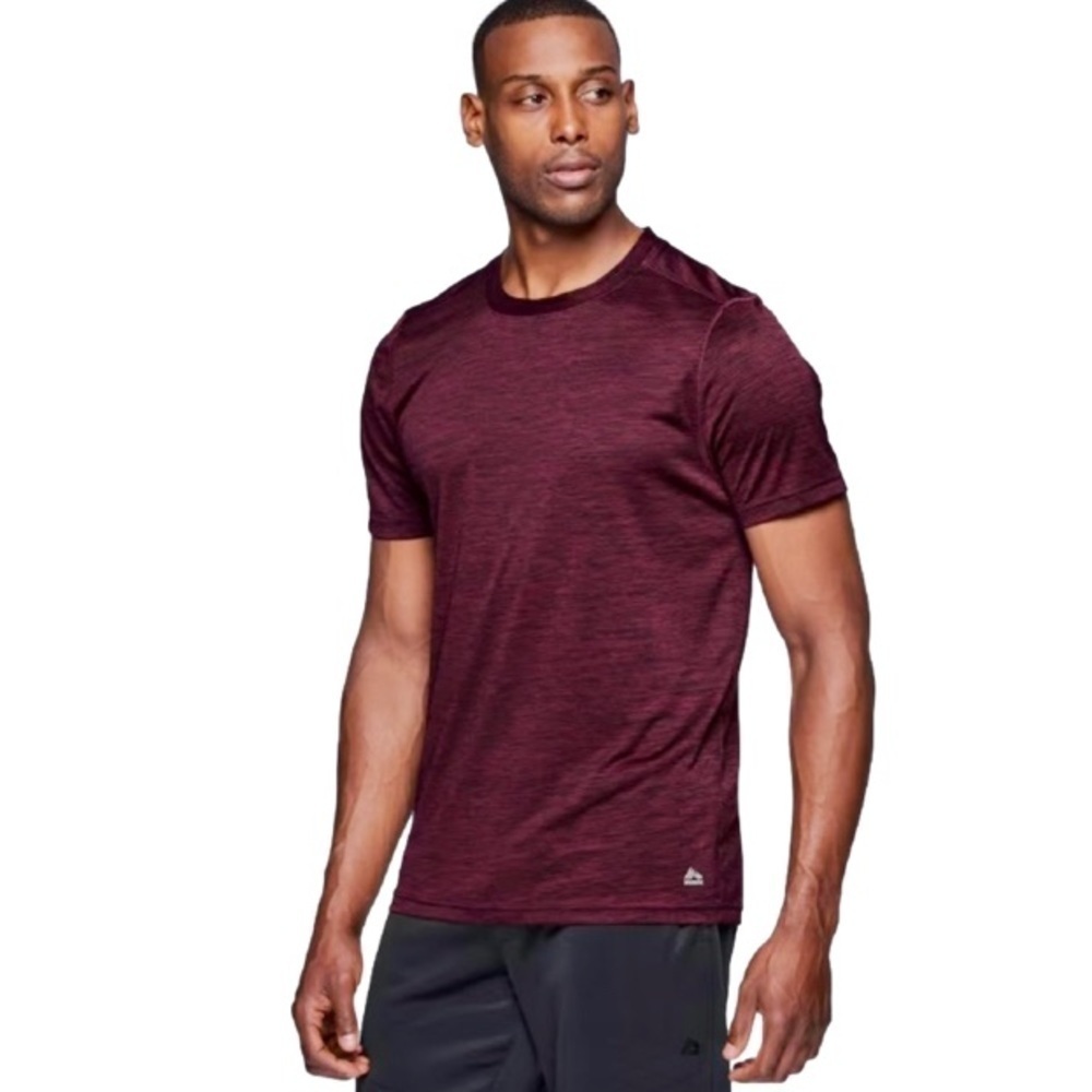 RBX Performance Stratus Favorite Workout Tee, Short Sleeve Burgundy Men Size XL